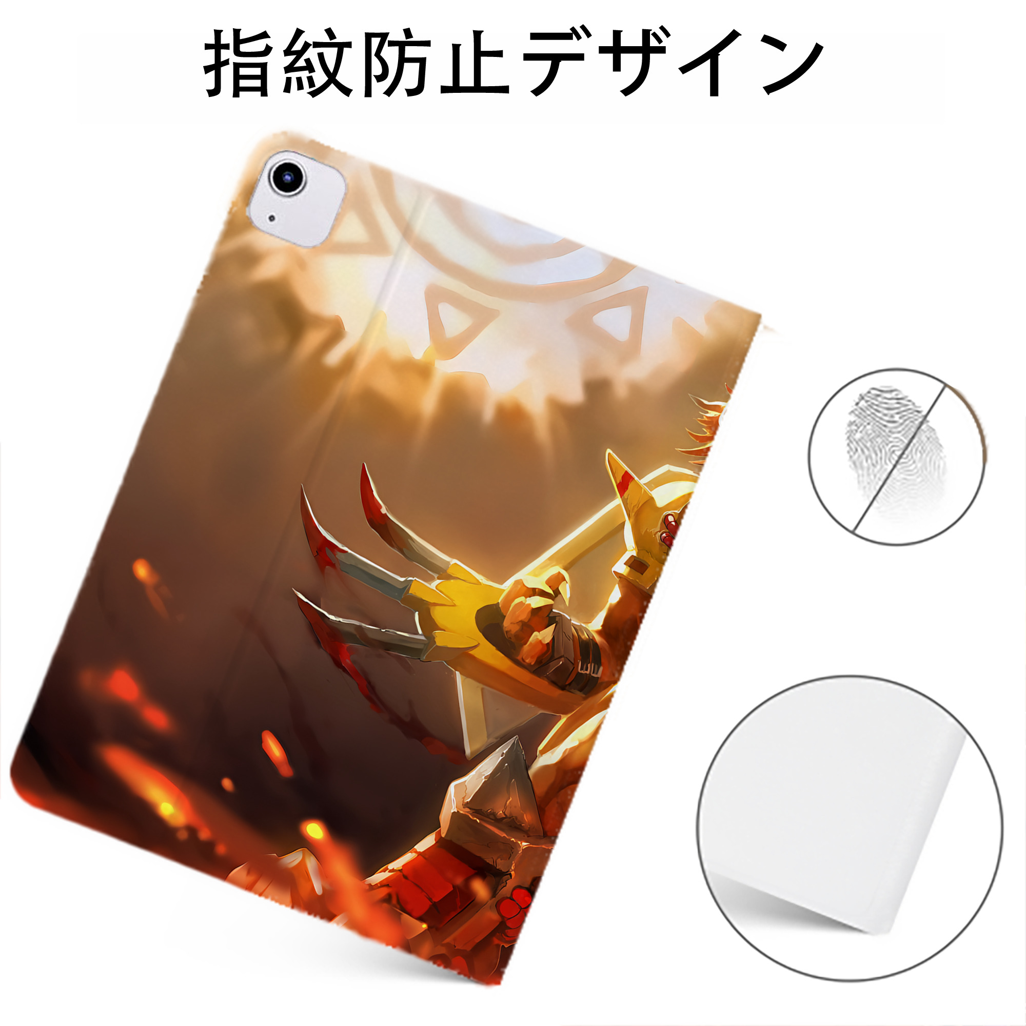 （画像用） Digimon デジタルモンスター/デジモン IPadケース ペンホルダー付き ブックスタイルデザイン